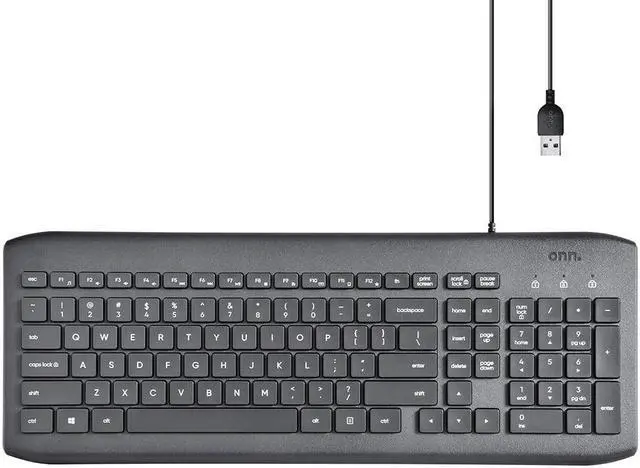 Main image of USB Computer Keyboard with 104-Keys, 5 ft Cable, Windows and Mac Compatible, Gray