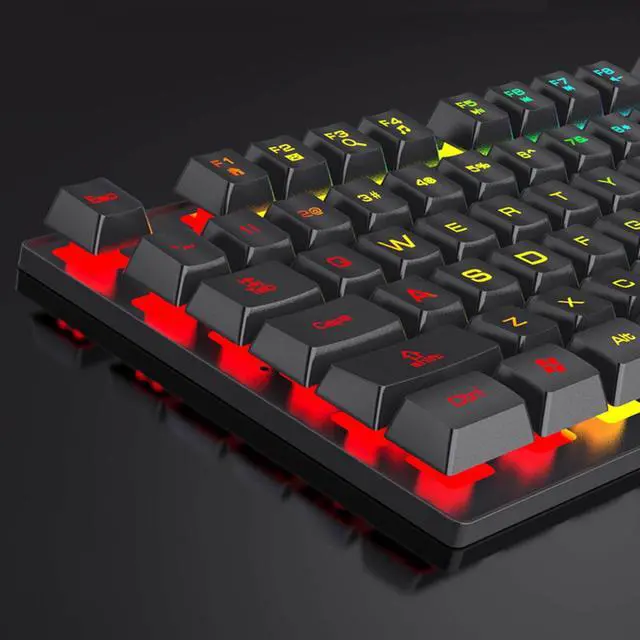 Alt view image 6 of 7 - Keyboard and Mouse Set Combo, Wired RGB Backlit Computer Keyboard with USB RGB Gaming Mouse Design for Windows PC Laptop Desktop Notebook-FV-Q305S