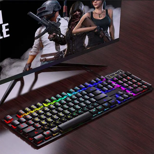 Alt view image 5 of 7 - Keyboard and Mouse Set Combo, Wired RGB Backlit Computer Keyboard with USB RGB Gaming Mouse Design for Windows PC Laptop Desktop Notebook-FV-Q305S