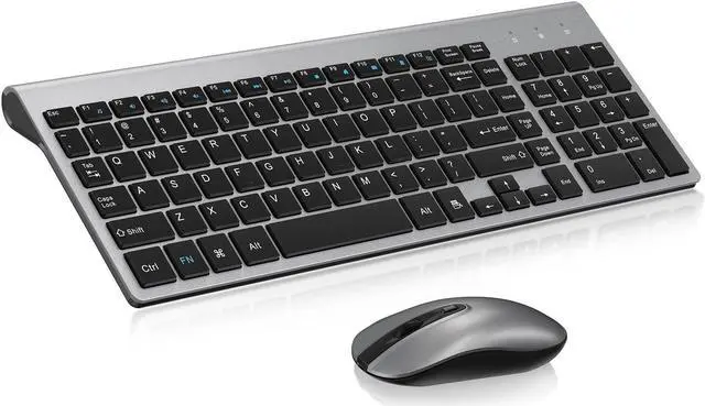 Main image of Wireless Keyboard Mouse Combo, cimetech Compact Full Size Wireless Keyboard and Mouse Set 2.4G Ultra-Thin Sleek Design for Windows, Computer, Desktop, PC , Notebook - (Grey)