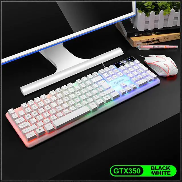 Alt view image 2 of 3 - Keyboard Wireless Keyboard Light Quiet Wireless Keyboard Illuminated USB Gaming Keyboard And Mouse Combo With Color Backlight Ergonomic For Office And Gaming