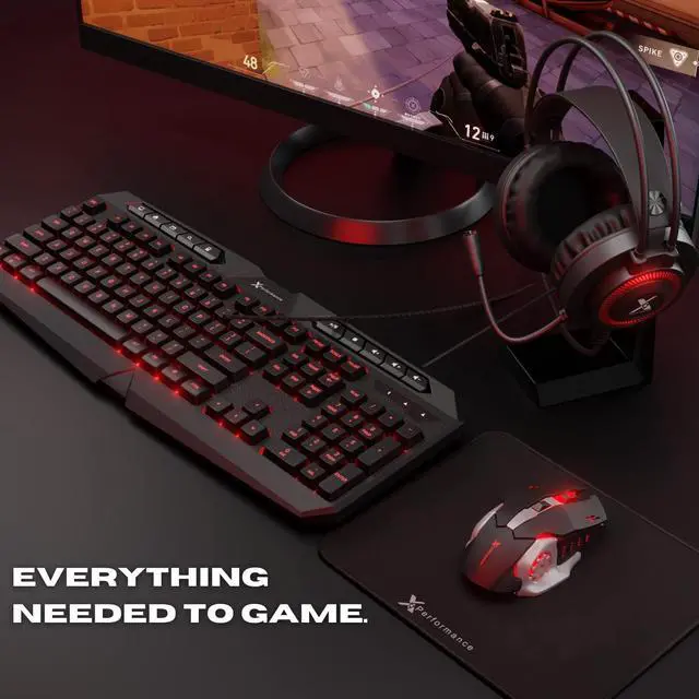 Alt view image 2 of 7 - Gaming Keyboard and Mouse and Headset and Mouse Pad, X9 Performance 4 in 1 RGB Gaming Bundle Set Up to Game - Gaming Mouse and Keyboard Combo Kit Works with Xbox One, PS5, PS4