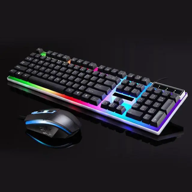 Alt view image 7 of 7 - Gaming Keyboard and Mouse Combo, LED Rainbow Backlit Keyboard with 104 Key Computer PC Gaming Keyboard for PC/Laptop (Black)