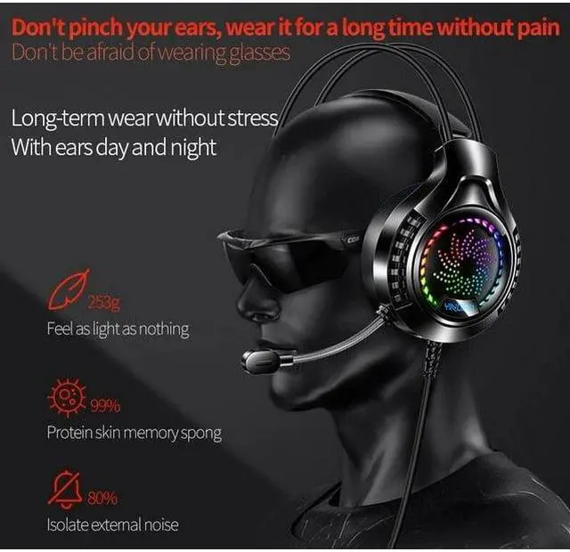 Alt view image 3 of 7 - Gaming Keyboard and Mouse and Gaming Headset & Mouse Pad, Wired LED RGB Backlight Bundle for PC Windows 7/8/10/11 Xbox one PS4 PS5 - 4 in 1 Black Edition