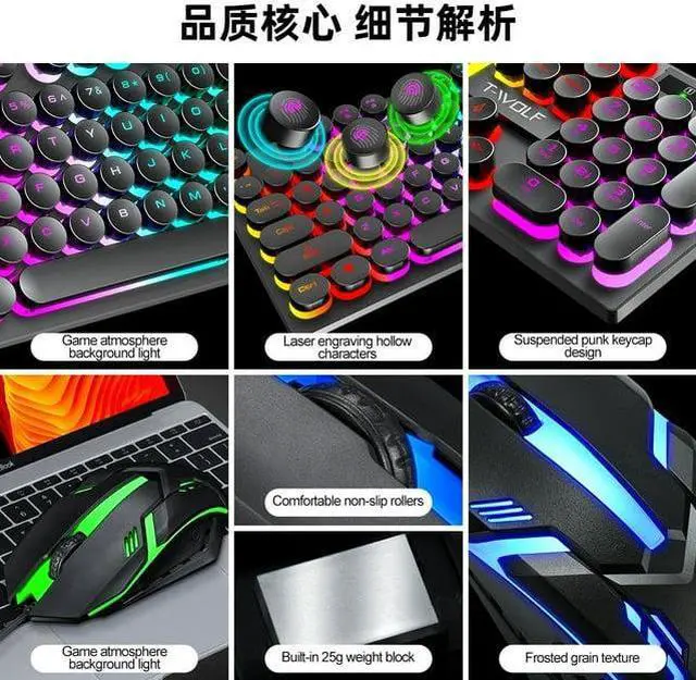 Alt view image 7 of 7 - Gaming Keyboard and Mouse and Gaming Headset & Mouse Pad, Wired LED RGB Backlight Bundle for PC Windows 7/8/10/11 Xbox one PS4 PS5 - 4 in 1 Black Edition