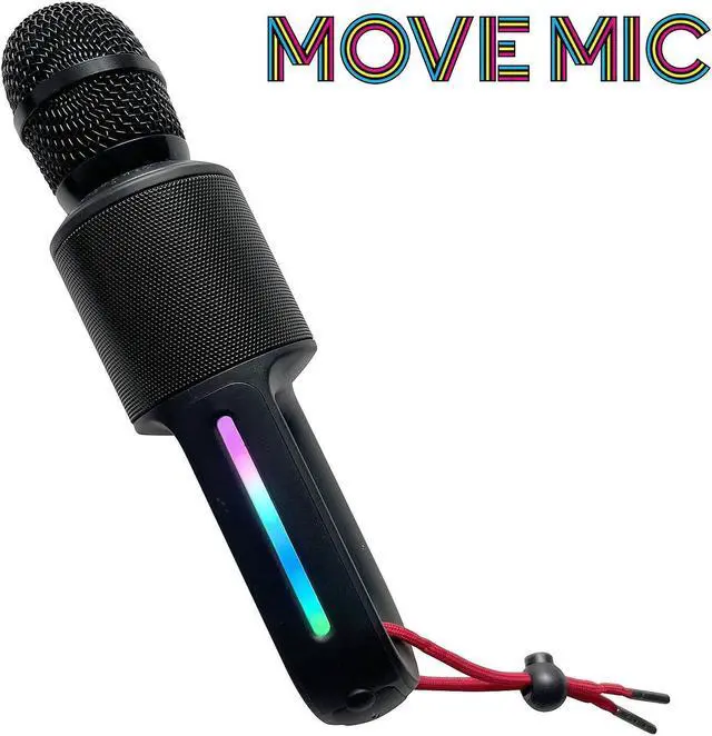 Alt view image 2 of 5 - The Singing Machine SMM575 Singing Machine Move Microphone with Lighting Effects and Bluetooth, Black