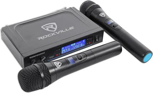 Alt view image 2 of 5 - Wireless Dual HandHeld Microphone System/Digital Display