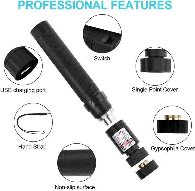 Alt view image 2 of 7 - 2X 5000Mile 532nm Green Laser Pointer Pen Light Star Beam USB Rechargeable Lazer