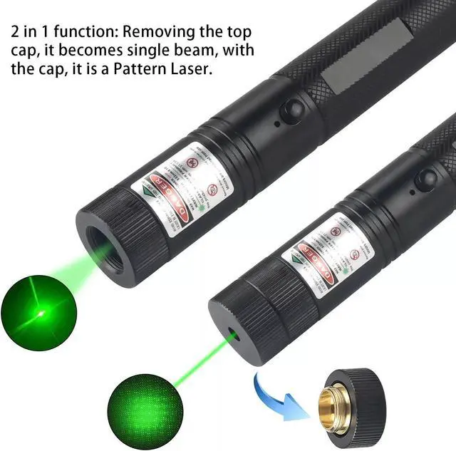 Alt view image 5 of 7 - 2X 5000Mile 532nm Green Laser Pointer Pen Light Star Beam USB Rechargeable Lazer