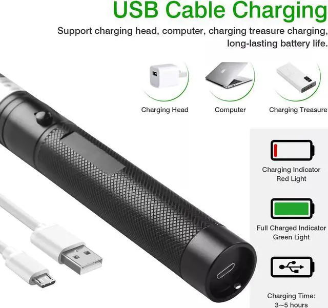 Alt view image 6 of 7 - 990Miles Rechargeable Lazer Green Laser Pointer Pen Astronomy Visible Beam Light