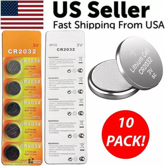 Alt view image 2 of 6 - 10 x LITHIUM BATTERY 3V CR2032 CR 2032 BR2032 DL2032 Remote Button Cell Watch