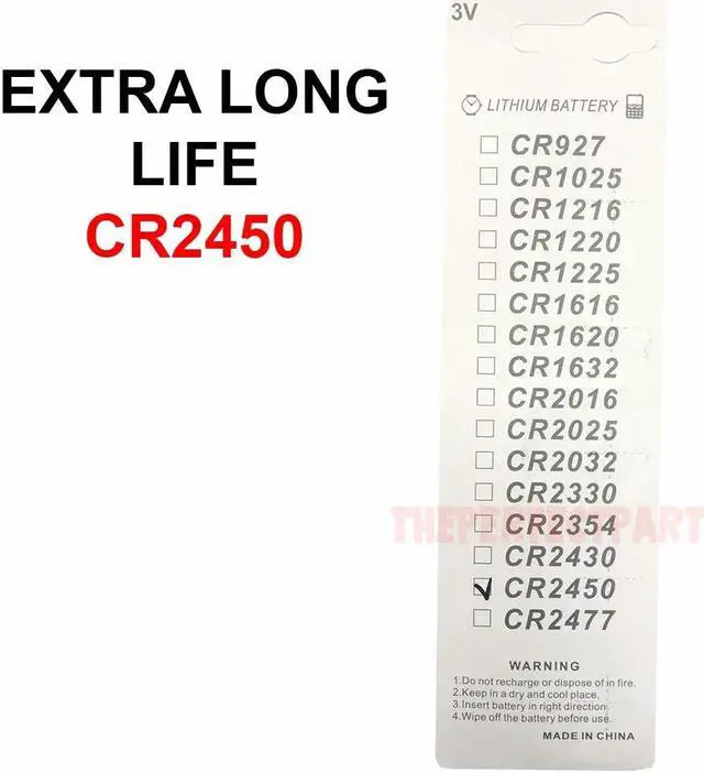 Alt view image 4 of 7 - 5 PACK Super Fresh Long CR2450 ECR 2450 3v LITHIUM Coin Cell Battery Exp. 2029