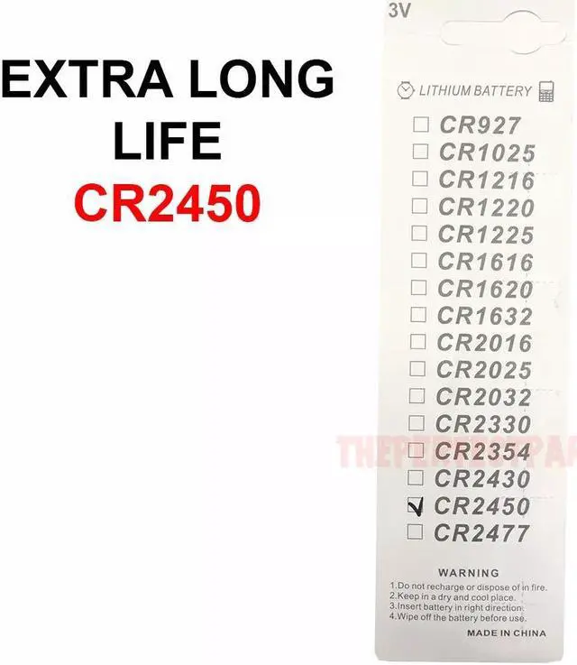 Alt view image 2 of 7 - 5 PACK Super Fresh Long CR2450 ECR 2450 3v LITHIUM Coin Cell Battery Exp. 2029