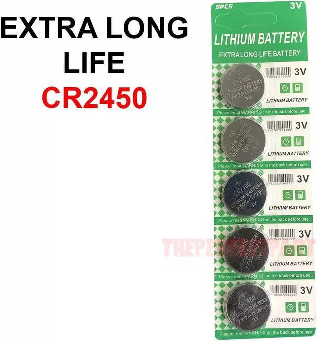 Alt view image 3 of 7 - 5 PACK Super Fresh Long CR2450 ECR 2450 3v LITHIUM Coin Cell Battery Exp. 2029