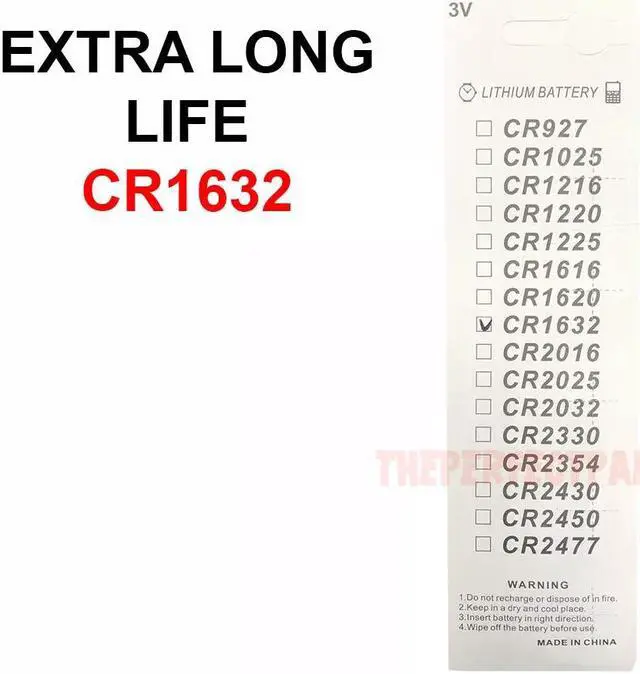 Alt view image 4 of 7 - 5 PACK FRESH LONG LIFE CR1632 ECR1632 1632 3V Lithium Coin Battery Expire 2031