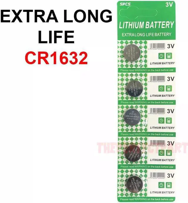 Alt view image 3 of 7 - 5 PACK FRESH LONG LIFE CR1632 ECR1632 1632 3V Lithium Coin Battery Expire 2031