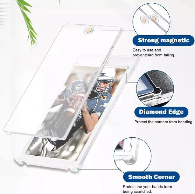 Alt view image 4 of 7 - 30 Pack Magnetic Trading Sports Card Holders 35pt One-Touch Hard UV Protection