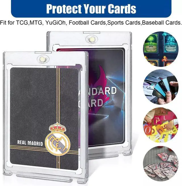 Alt view image 3 of 7 - 30 Pack Magnetic Trading Sports Card Holders 35pt One-Touch Hard UV Protection