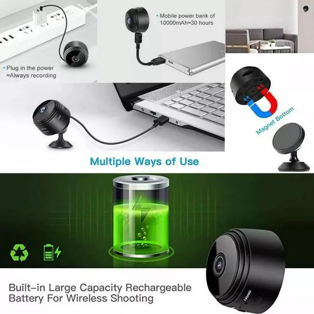 Alt view image 3 of 7 - Mini Wireless Hidden Camera WiFi IP Home Security DVR Night Vision HD USB 1080P