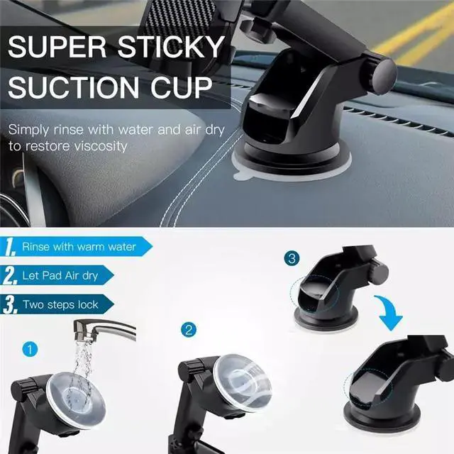 Alt view image 5 of 7 - 360° Universal Mount Holder Car Stand Windshield For Mobile Cell Phone GPS