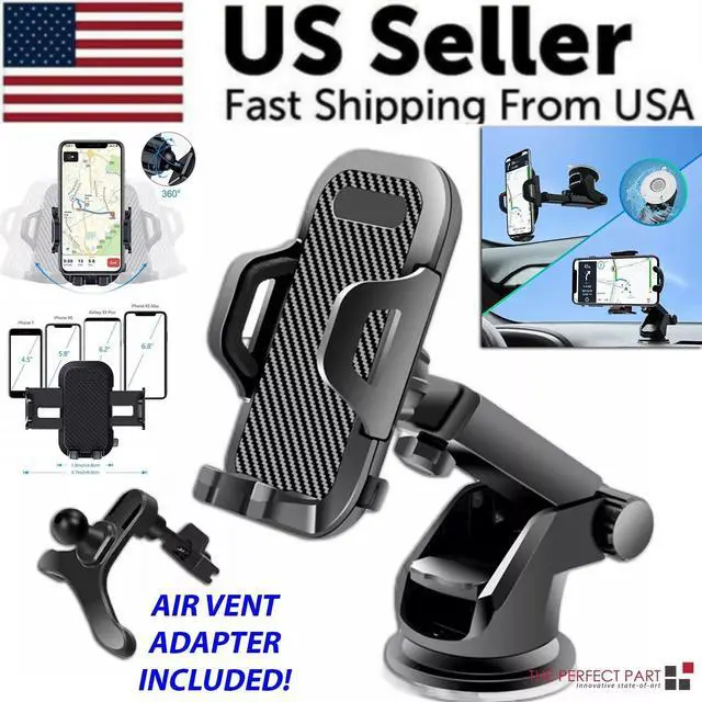 Main image of 360° Universal Mount Holder Car Stand Windshield For Mobile Cell Phone GPS