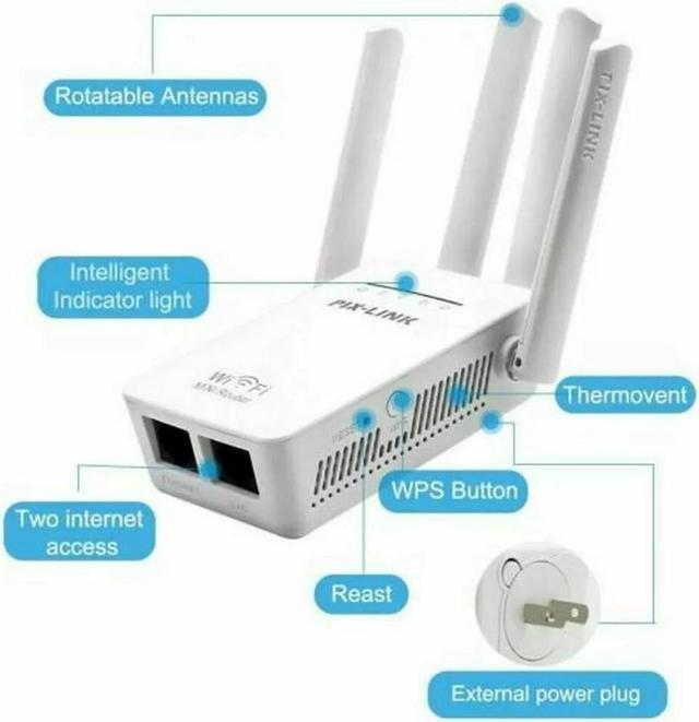 Alt view image 6 of 7 - 1200Mbps WiFi Range Extender Repeater Wireless Amplifier Router Signal Booster
