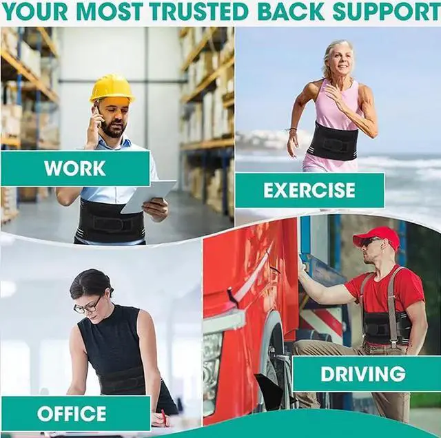 Alt view image 3 of 7 - Adjustable Lower Back Brace Lumbar Support Waist Belt For Men Women Pain Relief