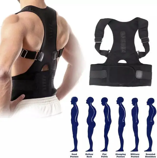 Alt view image 2 of 7 - Posture Corrector Support Magnetic Back Shoulder Brace Belt Band For Men Women