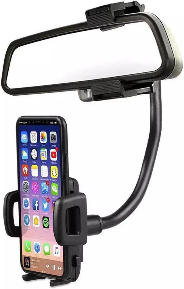 Alt view image 5 of 6 - Universal 360° Car Rearview Mirror Mount Stand Holder Cradle For Cell Phone GPS