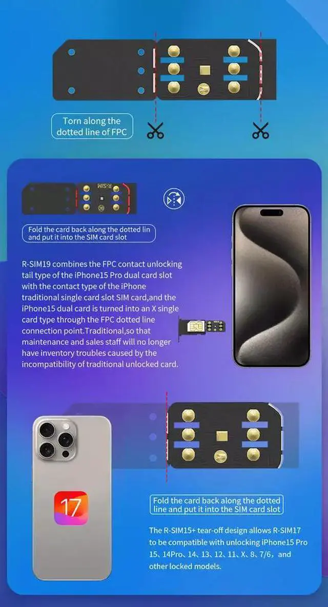 Alt view image 5 of 7 - R-SIM19 NEW QPE Stable Unlock SIM Card For iPhone 15 Plus 14 13 Pro Max 12 IOS17