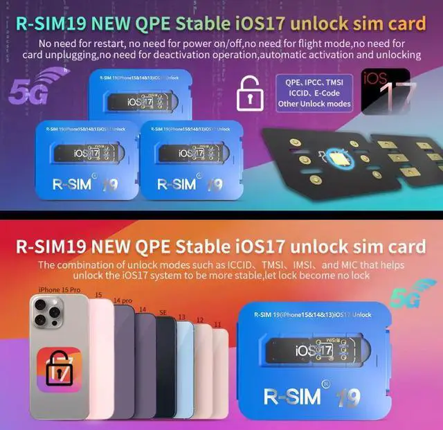 Alt view image 6 of 7 - R-SIM19 NEW QPE Stable Unlock SIM Card For iPhone 15 Plus 14 13 Pro Max 12 IOS17