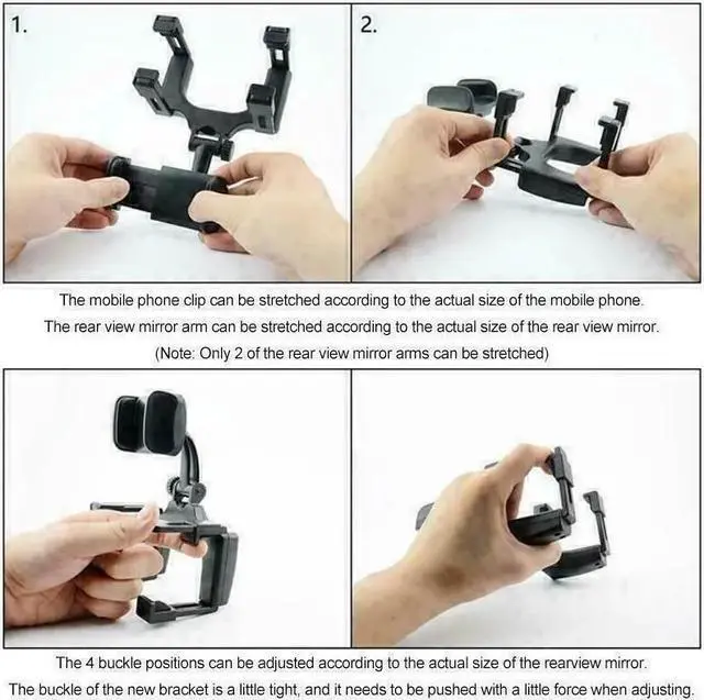 Alt view image 5 of 7 - Universal 360 Rotation Car Rear View Mirror Mount Stand GPS Cell Phone Holder US