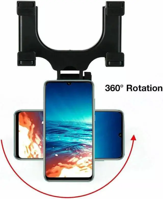 Alt view image 3 of 7 - Universal 360 Rotation Car Rear View Mirror Mount Stand GPS Cell Phone Holder US