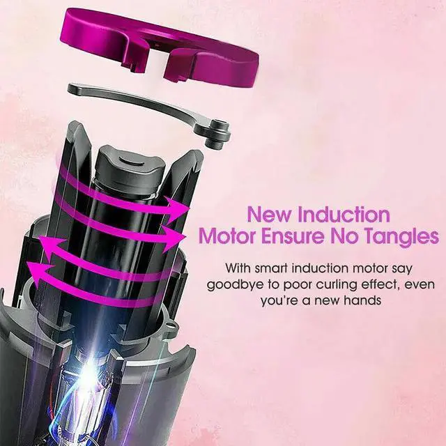 Alt view image 2 of 7 - Hair Curler LCD Cordless Auto Rotating Waver Curling Iron Ceramic Wireless USA