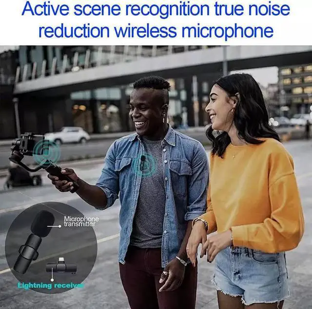 Alt view image 3 of 7 - Lavalier Microphone Wireless Audio Video Recording Mini Mic For Android/iPhone