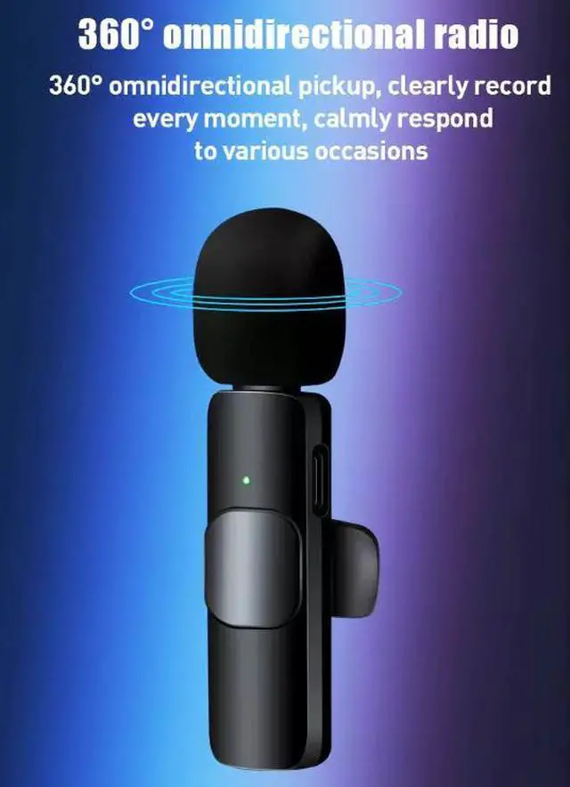 Alt view image 6 of 7 - Lavalier Microphone Wireless Audio Video Recording Mini Mic For Android/iPhone