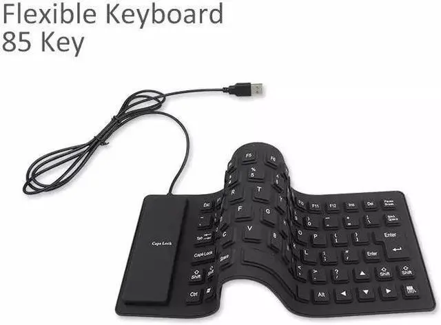 Alt view image 7 of 7 - Waterproof Silicone Keyboard Foldable Flexible USB Dustproof DirtProof Full Size