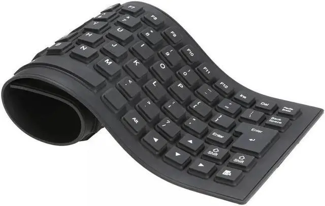 Alt view image 4 of 7 - Waterproof Silicone Keyboard Foldable Flexible USB Dustproof DirtProof Full Size