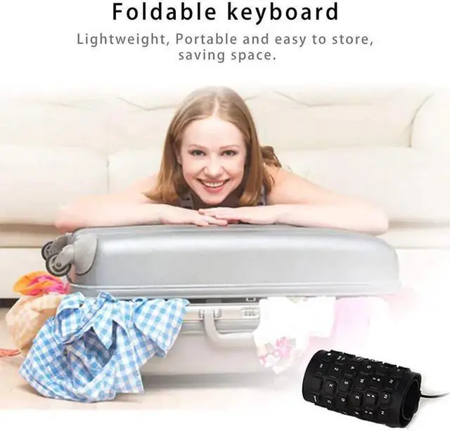 Alt view image 3 of 7 - Waterproof Silicone Keyboard Foldable Flexible USB Dustproof DirtProof Full Size