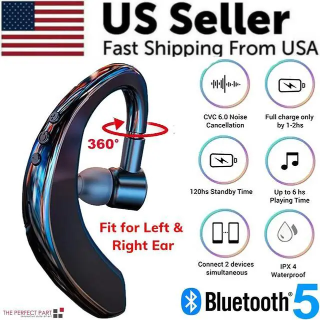 Main image of Wireless Bluetooth 5.0 Earpiece Headset Driving Trucker Earbuds Noise Cancelling