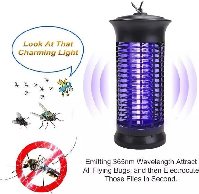 Alt view image 4 of 7 - Electric Fly Gnat Killer Lamp Pests Fly Insect Trap Mosquito Bug Zapper 4,000V