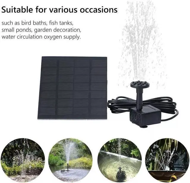 Alt view image 6 of 7 - Solar Power Fountain Submersible Floating Water Pump Bird Bath Pond Garden Pool