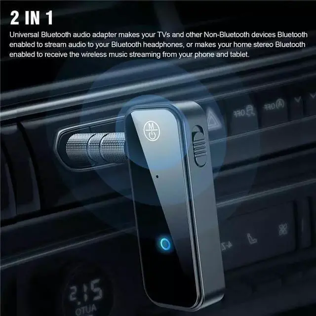 Alt view image 5 of 7 - USB Wireless Bluetooth 5.0 Transmitter Receiver 2in1 Audio Adapter 3.5mm Aux Car