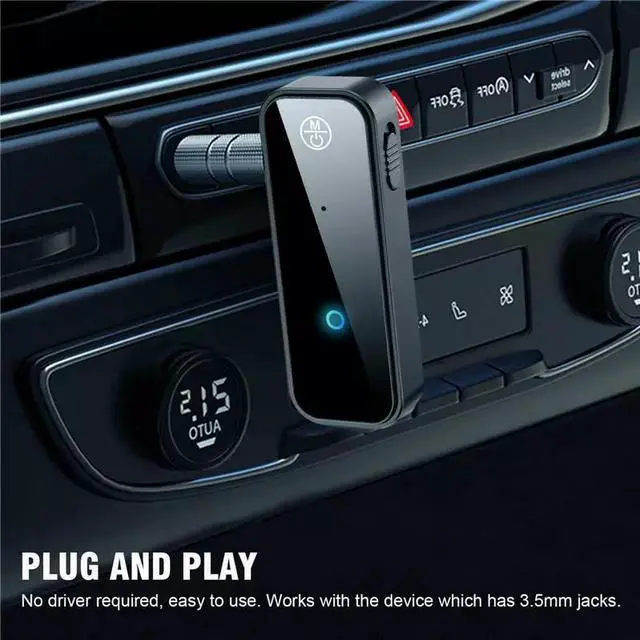 Alt view image 2 of 7 - USB Wireless Bluetooth 5.0 Transmitter Receiver 2in1 Audio Adapter 3.5mm Aux Car