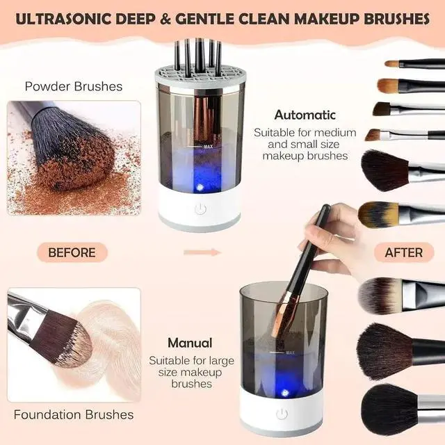 Alt view image 4 of 7 - Automatic Brush Cleaner Electric Makeup Brush Cleaning Machine Fast Clean Dryer