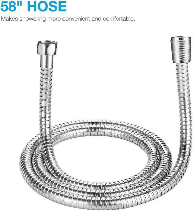 Alt view image 4 of 7 - High Pressure Shower Head 5 Settings Handheld Shower Heads Spray With 5 FT Hose