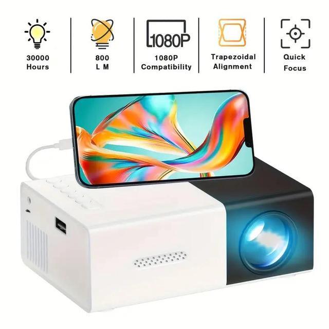 Portable Mini Projector With 1080P Support - 24-60 Inch Screen For Outdoor Movies & Home Theater