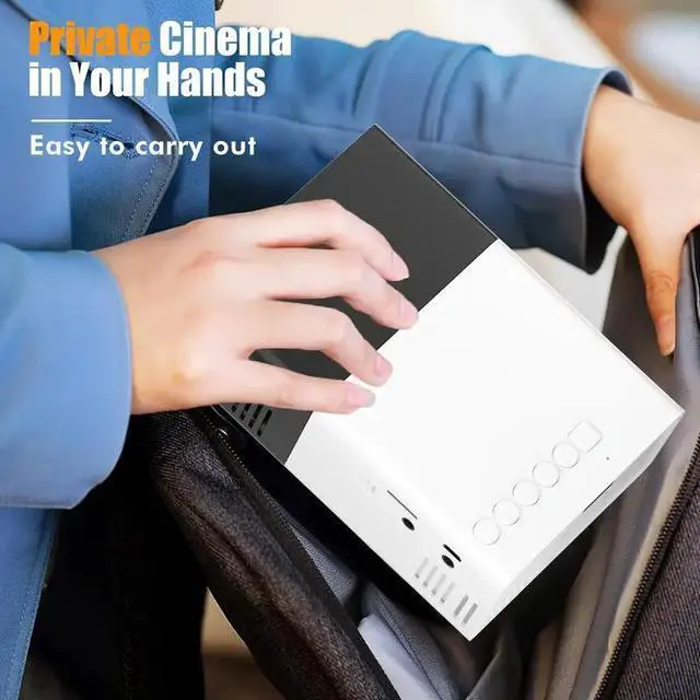 Alt view image 5 of 7 - Portable 4K HD Mini Projector with Built-in Speaker, Multi-Device Compatible for Outdoor Movie Nights, Camping, Office Meetings, and Halloween Gifts