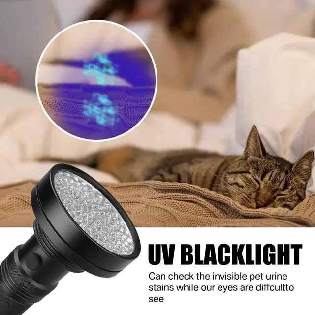 Alt view image 4 of 7 - UV Ultraviolet Light 100 LED Flashlight BlackLight 395nM Inspection Lamp Torch
