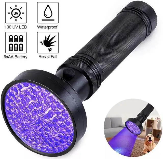 Main image of UV Ultraviolet Light 100 LED Flashlight BlackLight 395nM Inspection Lamp Torch